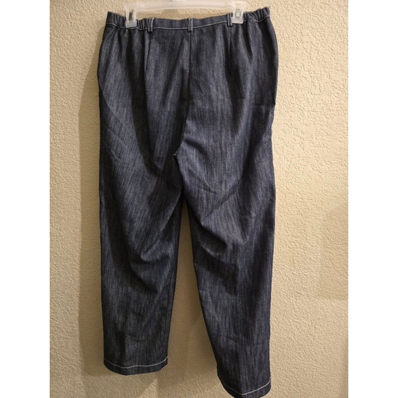 Tanjay Petite Straight Leg Pants 12P Blue with White Stitching - Picture 8 of 14